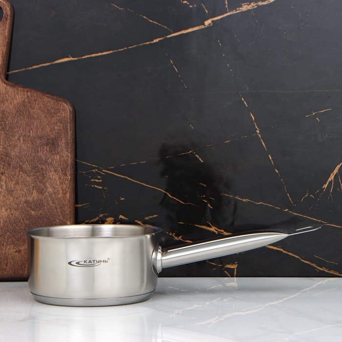 Ковш Катунь «Общепит», 1 л, d=14 см, h=7 см, капсульное дно, индукция, нержавеющая сталь