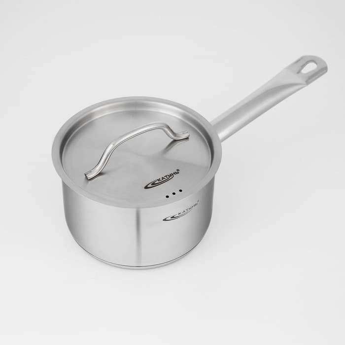 Ковш Катунь «Общепит», 1.8 л, d=16 см, h=9 см, металлическая крышка, индукция, нержавеющая сталь
