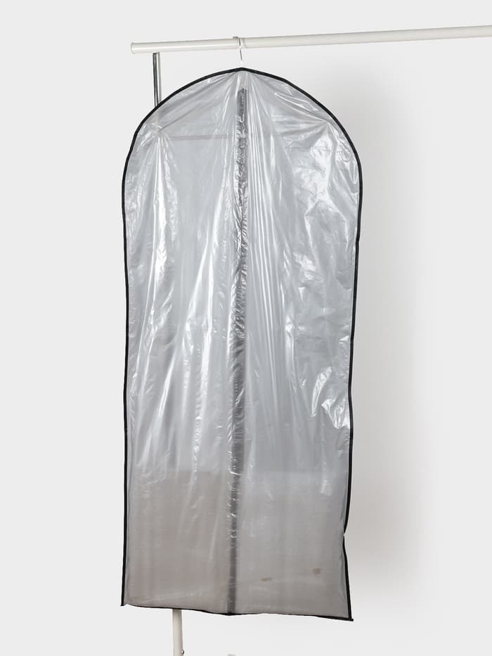 Чехол для одежды Доляна, 60×137 см, прозрачный, серый