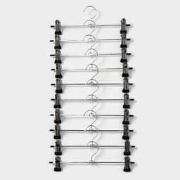 Вешалка для брюк и юбок с зажимами, 30×10 см, серебряная