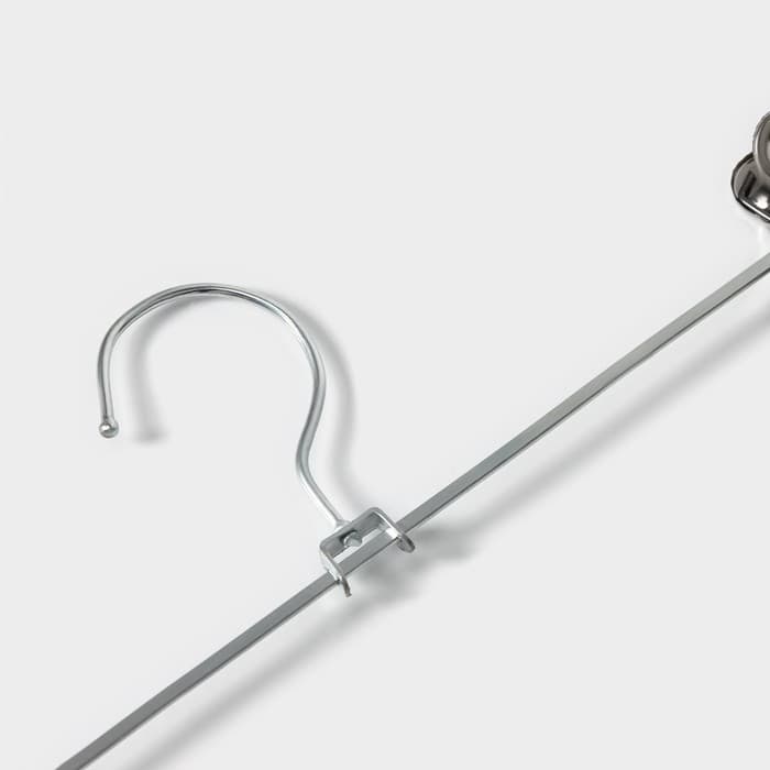 Вешалка для брюк и юбок с зажимами, 30×10 см, серебряная