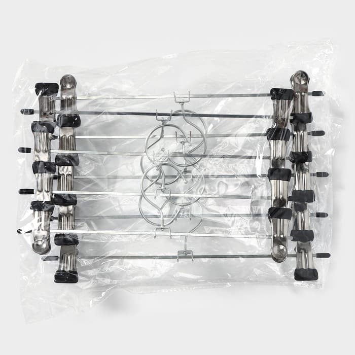 Вешалка для брюк и юбок с зажимами, 30×10 см, серебряная