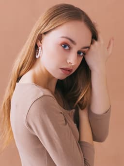 Серьги кольца с жемчугом QF «Нежность жемчуга», d=3.5 см, белые в золоте