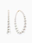 Серьги кольца с жемчугом QF «Нежность жемчуга», d=8 см, белые в золоте