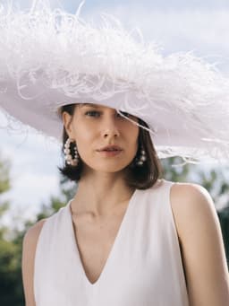 Серьги кольца с жемчугом QF «Нежность жемчуга», d=8 см, белые в золоте