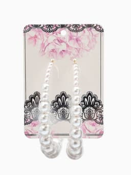 Серьги кольца с жемчугом QF «Нежность жемчуга», d=8 см, белые в золоте