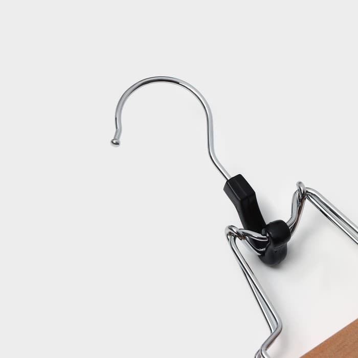 Вешалка для брюк и юбок Доляна, 25×16.5 см, зажим, светлое дерево