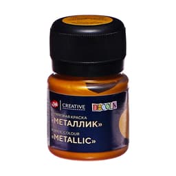 Краска акриловая Metallic 20 мл, ЗХК Decola, Золото олимпик, 4926971