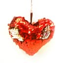 Подвеска из ткани «Сердечко», с пайетками, своими руками