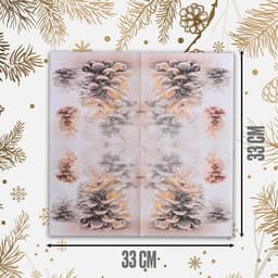 Салфетки новогодние бумажные «Шишки», 33×33 см, набор 20 шт.