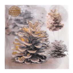 Салфетки новогодние бумажные «Шишки», 33×33 см, набор 20 шт.