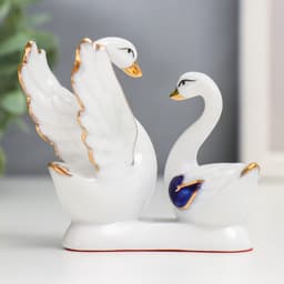 Фигурка керамика «Два лебедя: Большой любви», 7.5×7×4.5 см