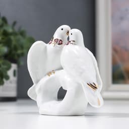 Фигурка керамика «2 голубя на камушке», стразы, 9×10×3.7 см