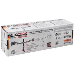 Кронштейн ARM Media LCD-T04 для двух мониторов, наклонно-поворотный, 15"-32", до 2×7 кг, чёрный