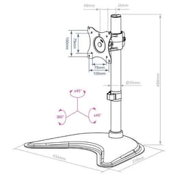 Кронштейн ARM Media LCD-T51, для 1-го монитора, 15"-32", наклон-поворот, до 10 кг, чёрный