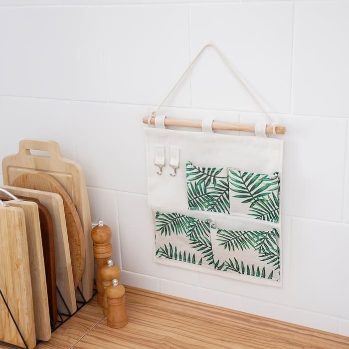 Органайзер подвесной с карманами Доляна «Тропики», 4 отделения, 30×34 см