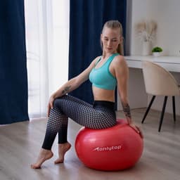 Фитбол ONLYTOP, d=65 см, 900 г, антивзрыв, красный