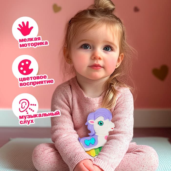 Музыкальная игрушка-пианино ZABIAKA «Моя пони», звуковые и световые эффекты, цвет МИКС