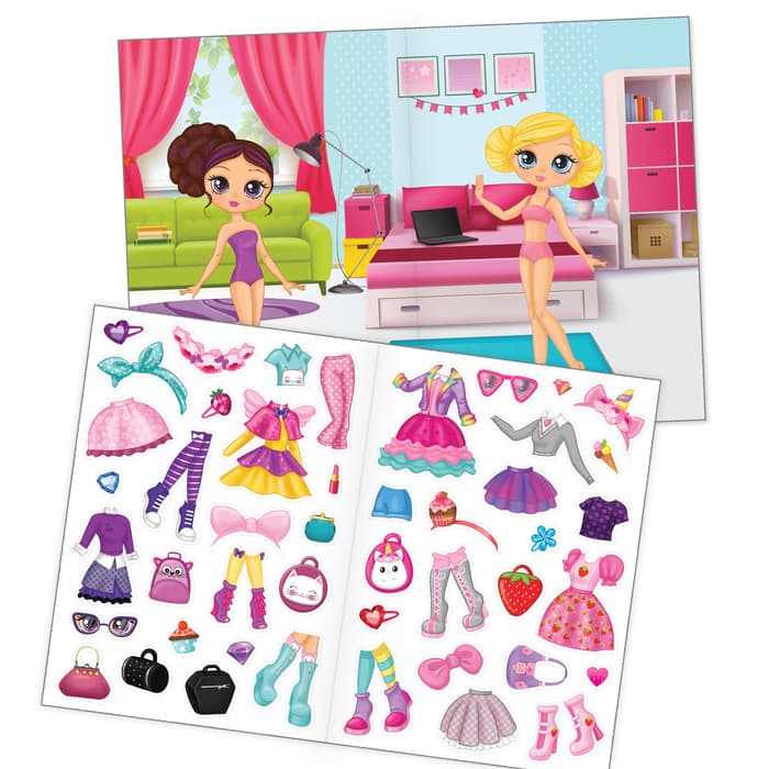 Книги с наклейками многоразовыми «Для девочек», набор 2 шт.