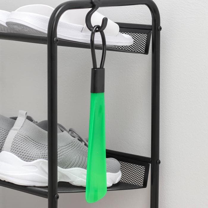 Ложка для обуви Доляна, с петелькой, 30×4 см, 17.4 см, зелёная