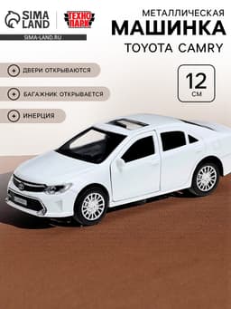 Машина металлическая TOYOTA CAMRY, 12 см, открываются двери, инерционная, цвет белый