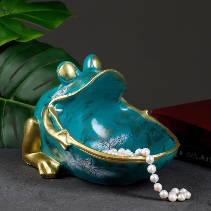 Подставка для мелочей «Фигурка. Лягушка», зелёная, 18×26 см