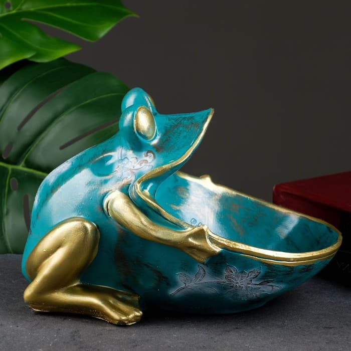 Подставка для мелочей «Фигурка. Лягушка», зелёная, 18×26 см