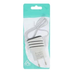 Сетевое зарядное устройство Luazon GQ-18, 2 USB, microUSB, 1 A, 1 м, белое