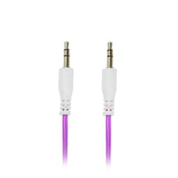 Кабель аудио AUX Luazon, Jack 3.5 мм(m)-Jack 3.5 мм(m), прозрачная оплетка, 1 м, фиолетовый
