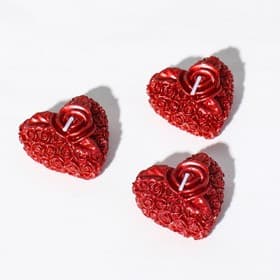 Набор свечей декоративных «Сердце с розой», 3 шт., 5×2.5 см, красный