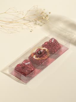 Набор свечей декоративных «Сердце с розой», 3 шт., 5×2.5 см, красный