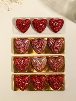 Набор свечей декоративных «Сердце с розой», 3 шт., 5×2.5 см, красный