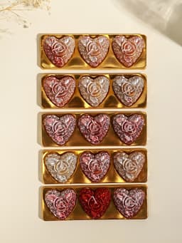 Набор свечей декоративных «Сердце с розой», 3 шт., 5×2.5 см, красный