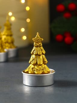 Набор свечей новогодних «Ёлка золотая», 3 шт., 4×6 см