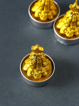 Набор свечей новогодних «Ёлка золотая», 3 шт., 4×6 см