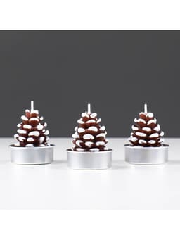 Набор свечей новогодних «Шишка», 3 шт., 4×6 см