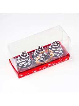 Набор свечей новогодних «Шишка», 3 шт., 4×6 см