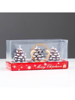 Набор свечей новогодних «Шишка», 3 шт., 4×6 см