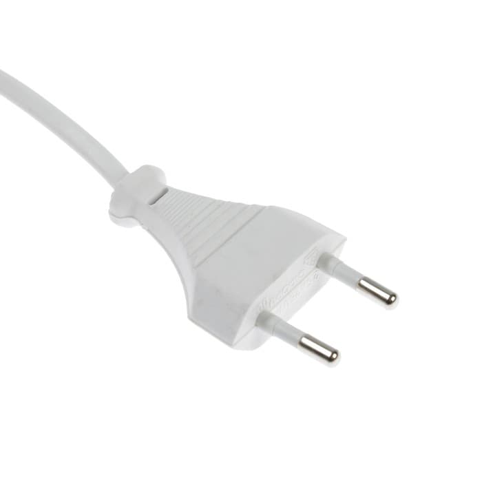 Шнур сетевой с вилкой, 1.5 м, ШВВП 2×0.5 мм2, белый