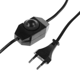 Шнур сетевой с диммером для бра, 100 Вт, 1.5 м, чёрный