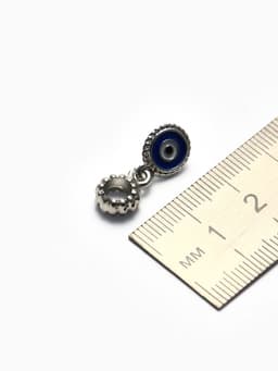 Шарм подвеска «От сглаза», бело-синий в серебре