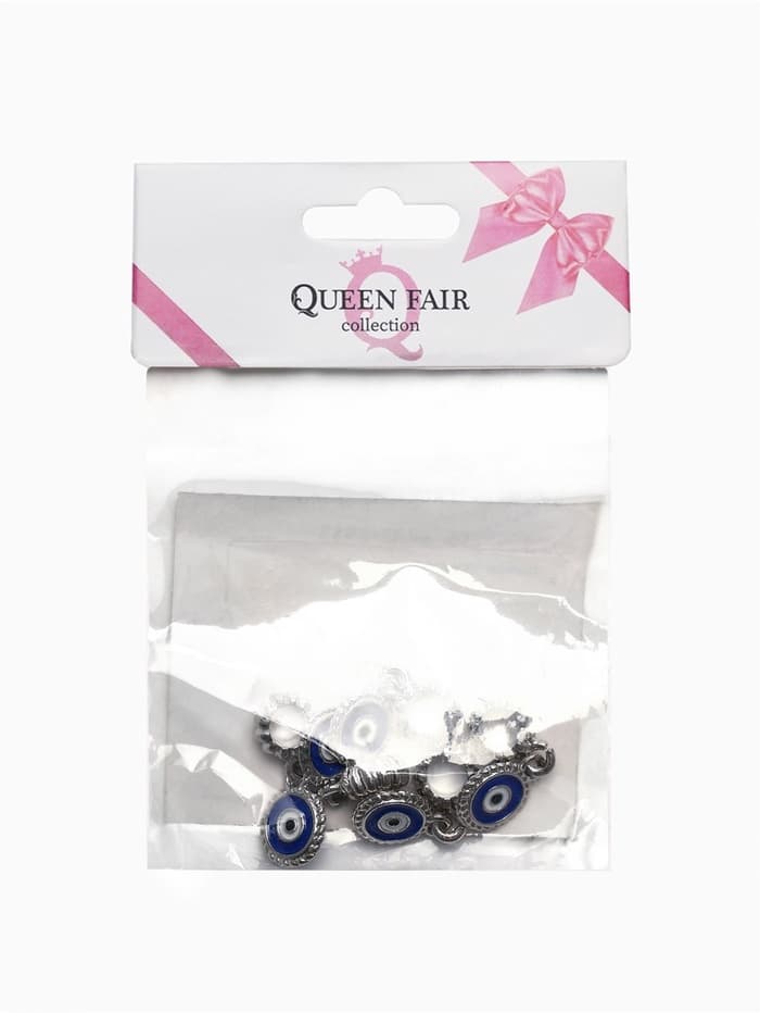 Шарм подвеска «От сглаза», бело-синий в серебре