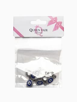 Шарм подвеска «От сглаза», бело-синий в серебре