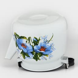 Чайник «Цветы синие», 3.5 л, эмалированная сталь, белый