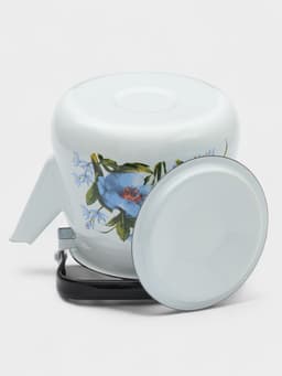 Чайник «Цветы синие», 3.5 л, эмалированная сталь, белый