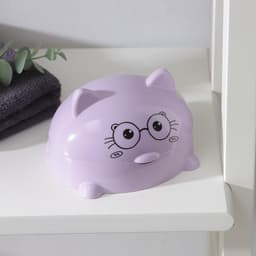 Мыльница с крышкой «Котейка», пластик, 11.5×11×8 см, МИКС