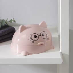 Мыльница с крышкой «Котейка», пластик, 11.5×11×8 см, МИКС