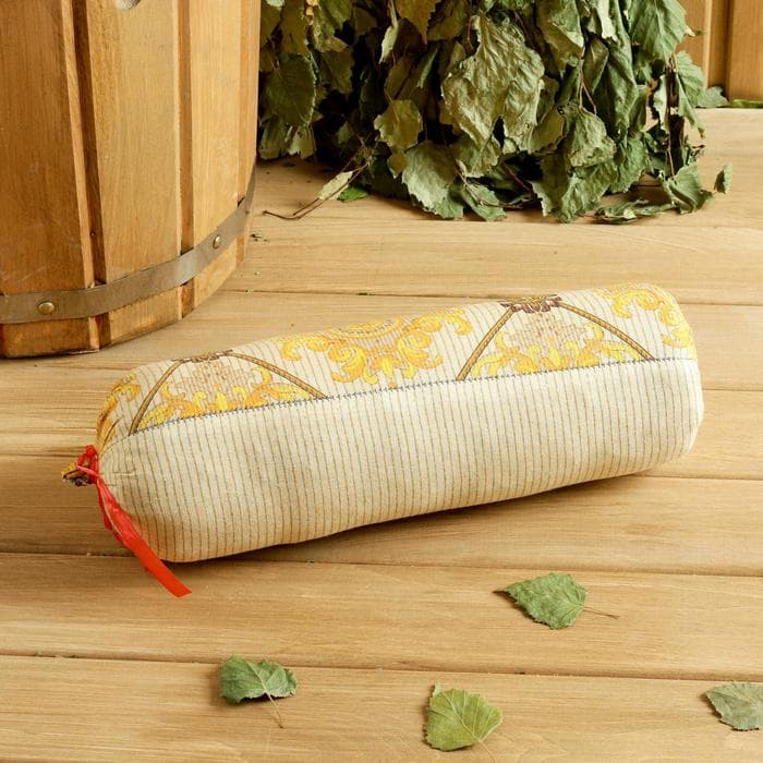 Подушка-валик со стружкой можжевельника, сувенирный, 10×28 см, МИКС