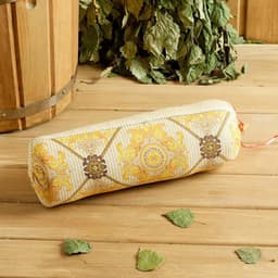 Подушка-валик со стружкой можжевельника, сувенирный, 10×28 см, МИКС