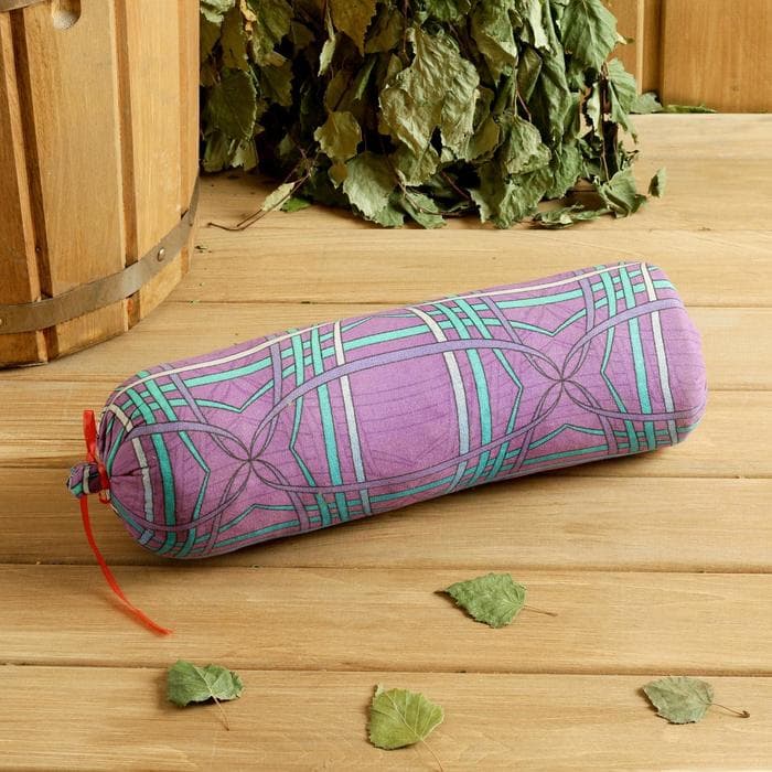 Подушка-валик со стружкой можжевельника, сувенирный, 10×28 см, МИКС